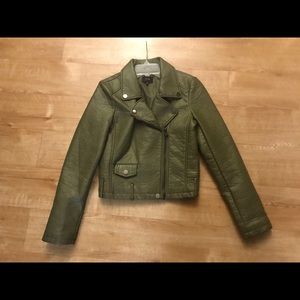 Joe’s Jeans Zip Faux Leather Moto Jacket Olive